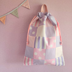 紫色拼布運動服包（尺寸可調） 第1張的照片