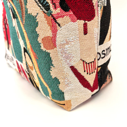 《 1点限定* 》JAZZのショルダートートバッグ オランダ製ゴブラン生地　マチ付きたっぷり大容量 16枚目の画像