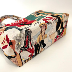 《 1点限定* 》JAZZのショルダートートバッグ オランダ製ゴブラン生地　マチ付きたっぷり大容量 20枚目の画像