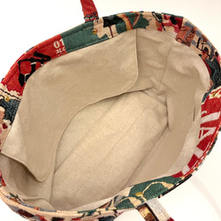 《 1点限定* 》JAZZのショルダートートバッグ オランダ製ゴブラン生地　マチ付きたっぷり大容量 17枚目の画像