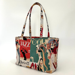 《 1点限定* 》JAZZのショルダートートバッグ オランダ製ゴブラン生地　マチ付きたっぷり大容量 4枚目の画像