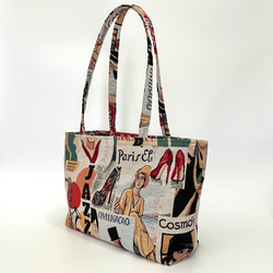 《 1点限定* 》JAZZのショルダートートバッグ オランダ製ゴブラン生地　マチ付きたっぷり大容量 8枚目の画像