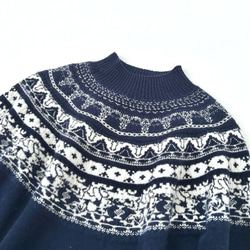 【カシミヤ100%★フェアアイル柄】大きめの花柄│クリスマス│ニットセーター│リラックス感│大人可愛さ│T-236 16枚目の画像
