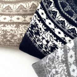 【カシミヤ100%★フェアアイル柄】大きめの花柄│クリスマス│ニットセーター│リラックス感│大人可愛さ│T-236 17枚目の画像