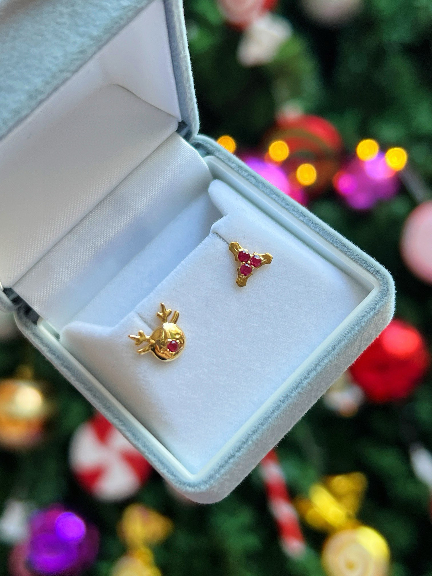 「クリスマス」K18  天然ルビー　純愛　女性　女王　ピアス