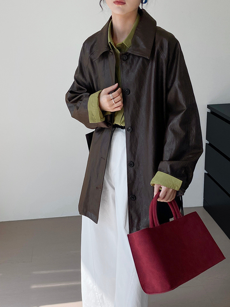 レディースレトロアウター 翻領 + ウエストタイ 高級感 UP クール帥気 着心地良いファッション上衣#1263-2 6,230円