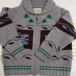 2色 ウール100%ノルディック編みセーター/カーディガン【秋冬春】グレー・レッド 18枚目の画像