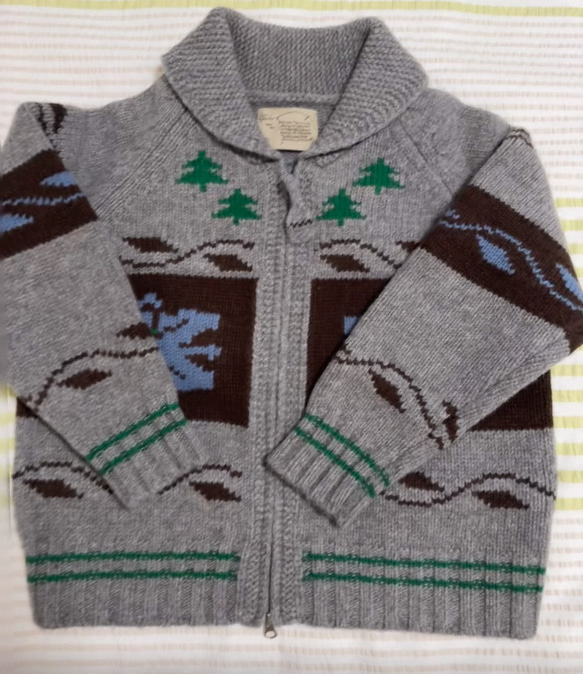 2色 ウール100%ノルディック編みセーター/カーディガン【秋冬春】グレー・レッド 18枚目の画像