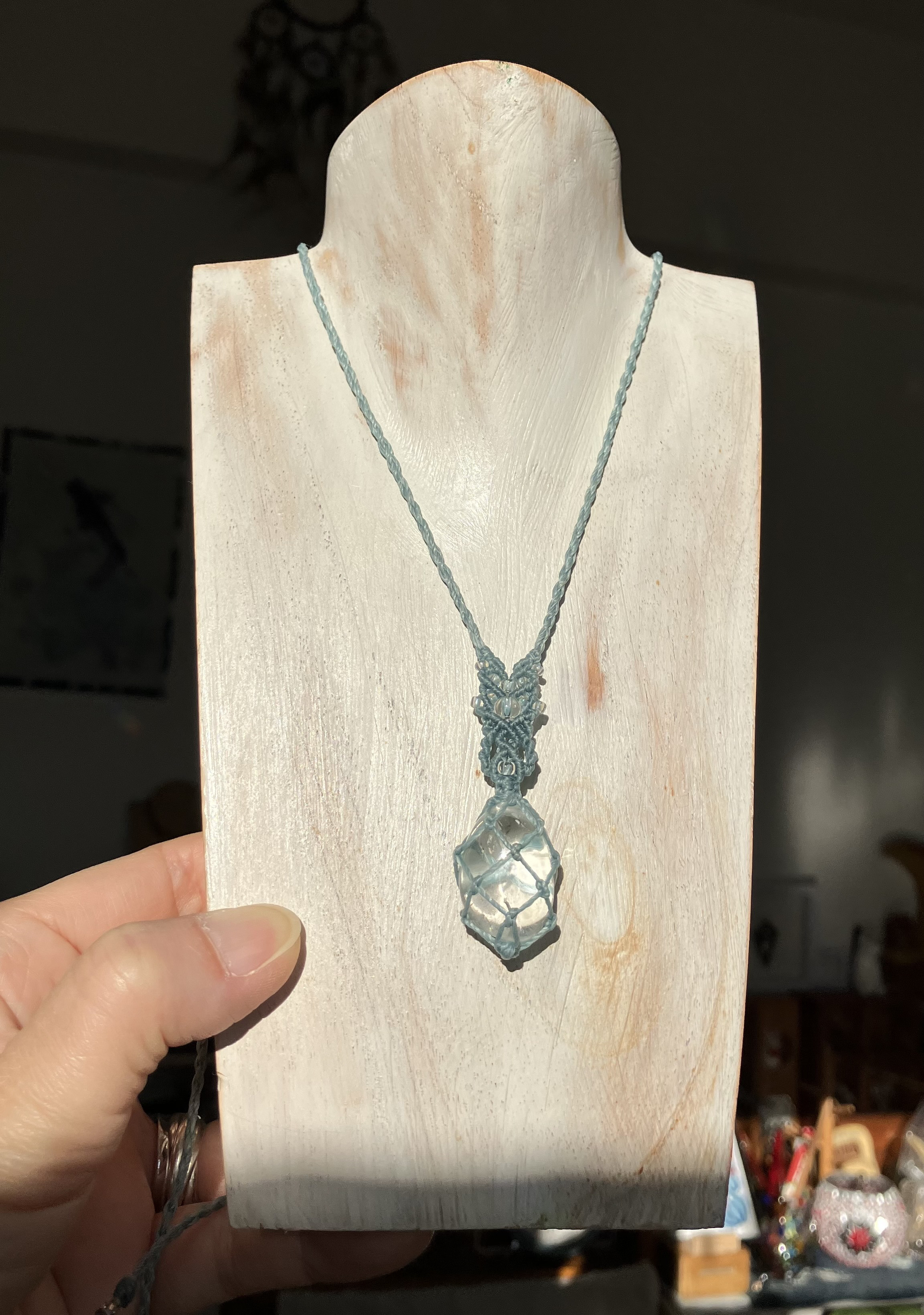 ヲノコロ石ネックレス/水色