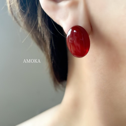 【赤で魅せる】 Pierre de Calme（ピエール・ド・カルム)ピアス 2枚目の画像