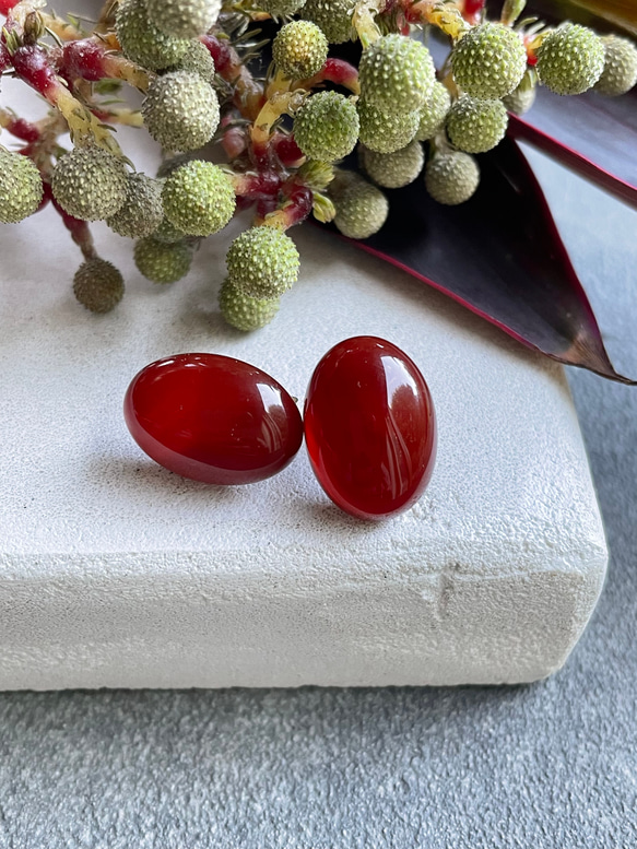 【赤で魅せる】 Pierre de Calme（ピエール・ド・カルム)ピアス 1枚目の画像