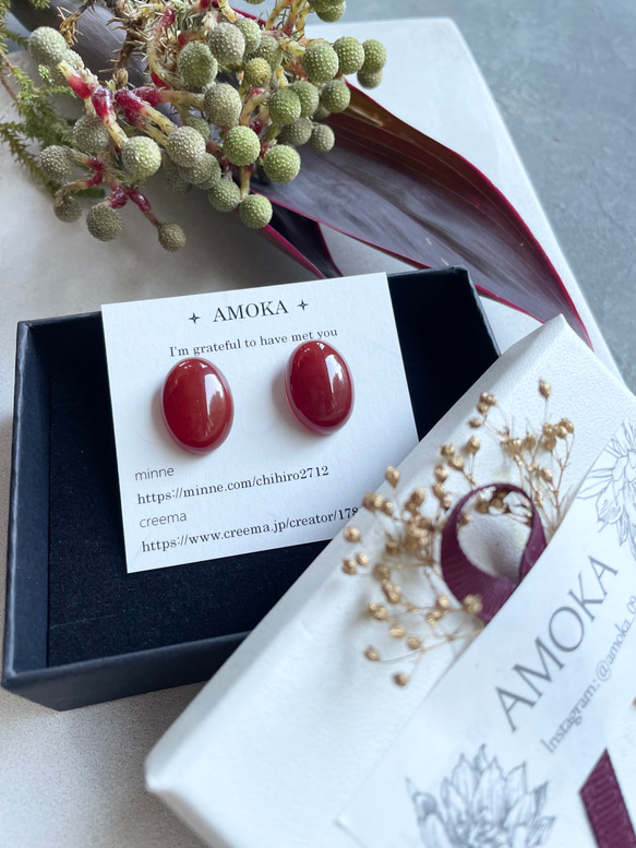 【赤で魅せる】 Pierre de Calme（ピエール・ド・カルム)ピアス 20枚目の画像