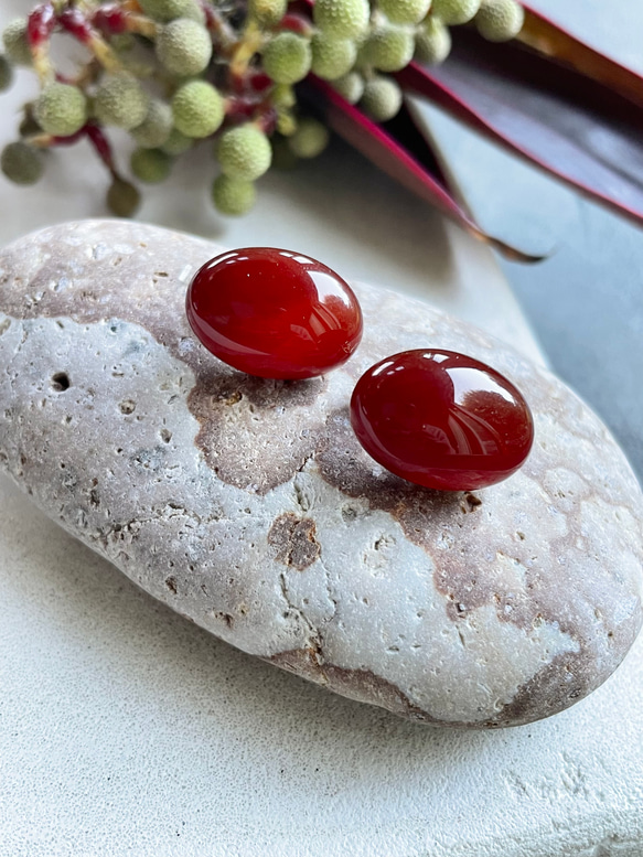 【赤で魅せる】 Pierre de Calme（ピエール・ド・カルム)ピアス 6枚目の画像