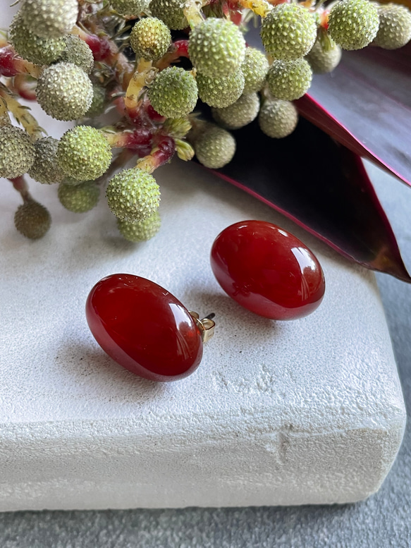 【赤で魅せる】 Pierre de Calme（ピエール・ド・カルム)ピアス 14枚目の画像