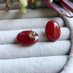 【赤で魅せる】 Pierre de Calme（ピエール・ド・カルム)ピアス 10枚目の画像