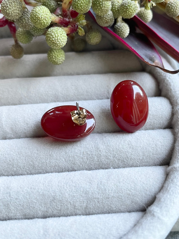 【赤で魅せる】 Pierre de Calme（ピエール・ド・カルム)ピアス 10枚目の画像