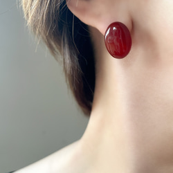 【赤で魅せる】 Pierre de Calme（ピエール・ド・カルム)ピアス 3枚目の画像