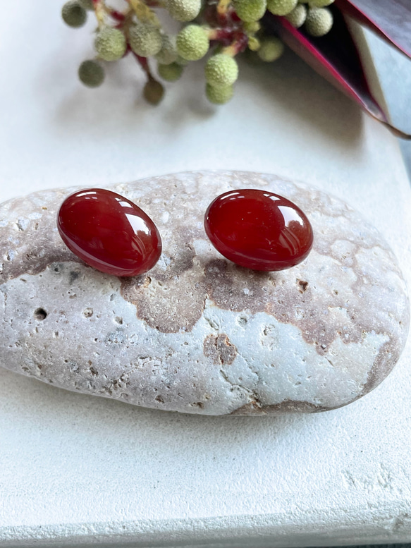 【赤で魅せる】 Pierre de Calme（ピエール・ド・カルム)ピアス 7枚目の画像