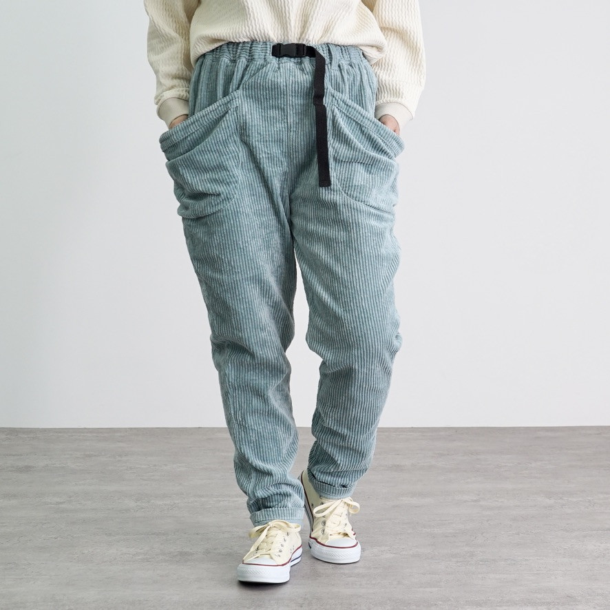コーデュロイキャンプワークパンツ/ミストブルー/遠州織物