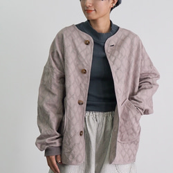 くつろ着カーディガン/インディゴブルー/知多木綿 ダイヤガーゼ ロング