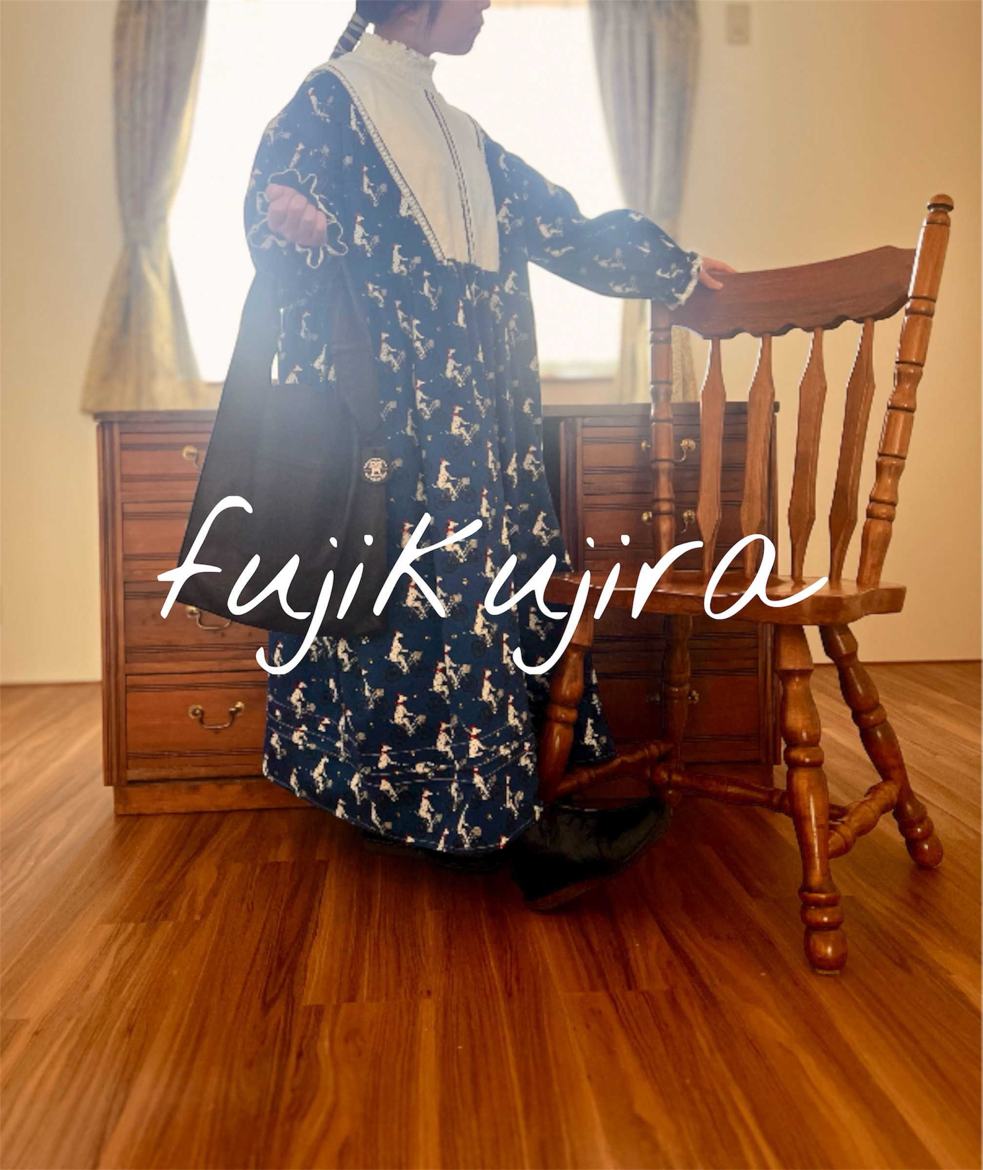 チャリ通ダルメシアンワンピース　ブルー