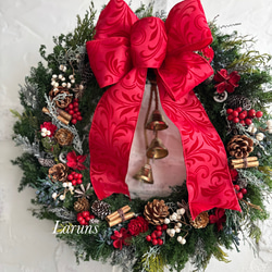 しめ縄、赤白しめ飾り 赤椿のしめ縄 南天の実 玄関に飾って楽しむ