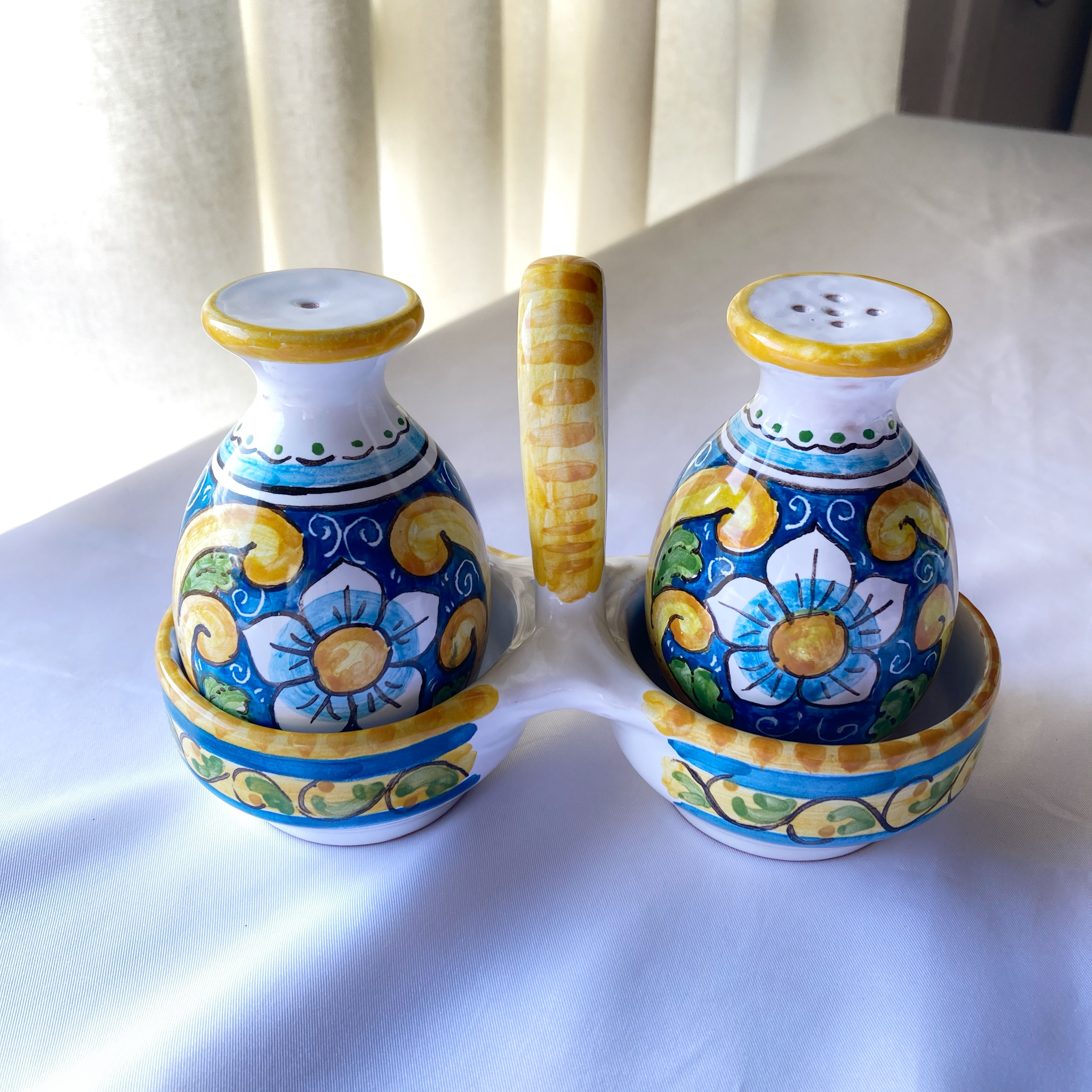 [訳ありアウトレット]スパイスシェーカー マヨリカ焼き イタリア陶器 塩コショウ入れ sicilia SEP013