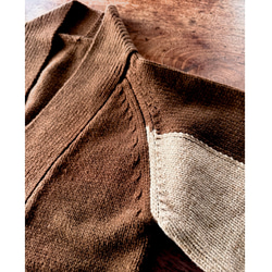 選擇您的長度❤️RATA原創❤️成熟女性披肩針織衫❤️不對稱撞色袖子❤️時尚棕色❤️附贈別針 第15張的照片