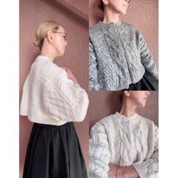 選擇您的長度❤️RATA原創❤️成熟女性披肩針織衫❤️不對稱撞色袖子❤️時尚棕色❤️附贈別針 第20張的照片