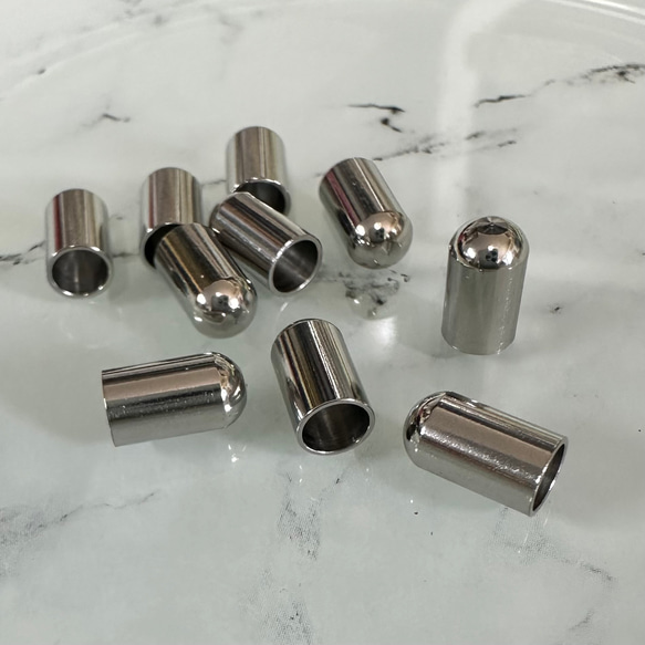 10個 ステンレス　エンドキャップ アグレット 内径4.2mm 3枚目の画像