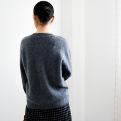 【カシミヤ100%★無縫製】超柔らか起毛│ シームレス│丸ネック│上品│T-238 14枚目の画像
