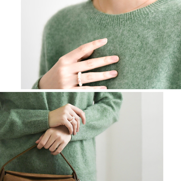 【カシミヤ100%★無縫製】超柔らか起毛│ シームレス│丸ネック│上品│T-238 6枚目の画像