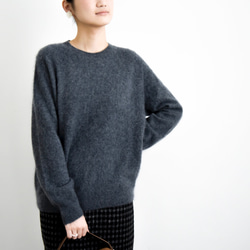 【カシミヤ100%★無縫製】超柔らか起毛│ シームレス│丸ネック│上品│T-238 15枚目の画像