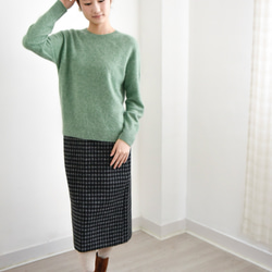 【カシミヤ100%★無縫製】超柔らか起毛│ シームレス│丸ネック│上品│T-238 7枚目の画像