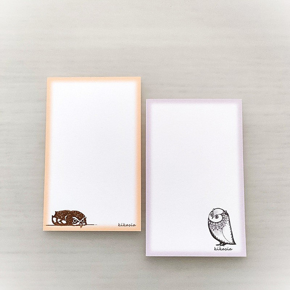 【ふくろうたちのminiメッセージカード】 2枚目の画像