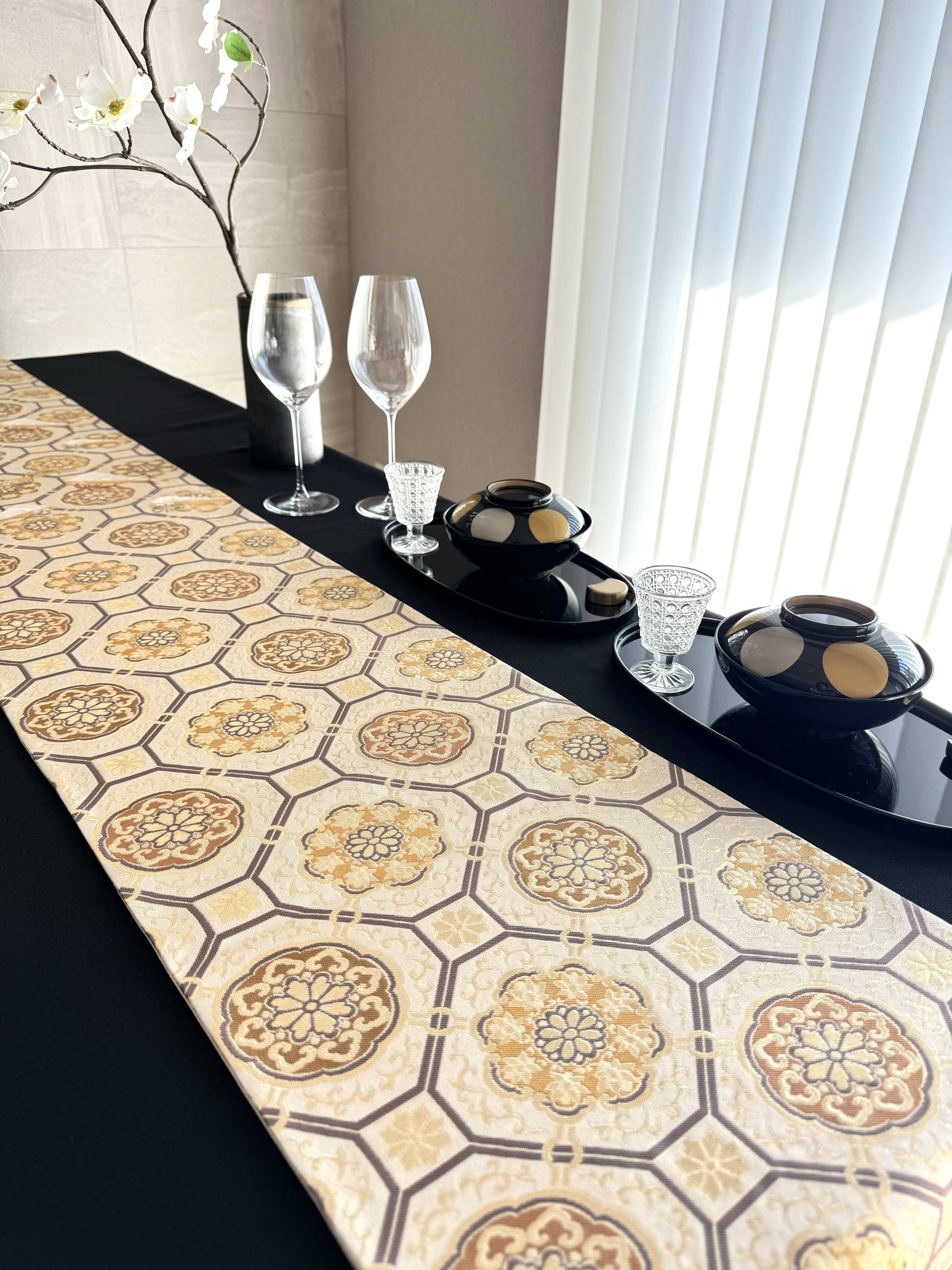 ◼︎C1218◼︎オーダー品 高級袋帯 正絹 蜀江華文 扇(〜270cm)