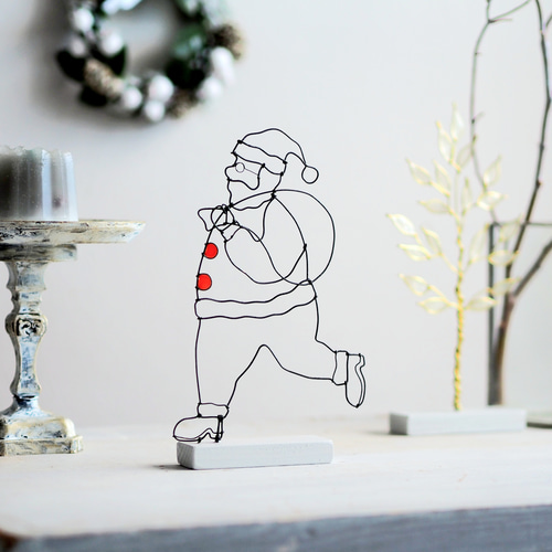 ワイヤーアート　「走る」 走るサンタ｜ワイヤーアート｜街のクリスマス｜大人も楽しめる冬の