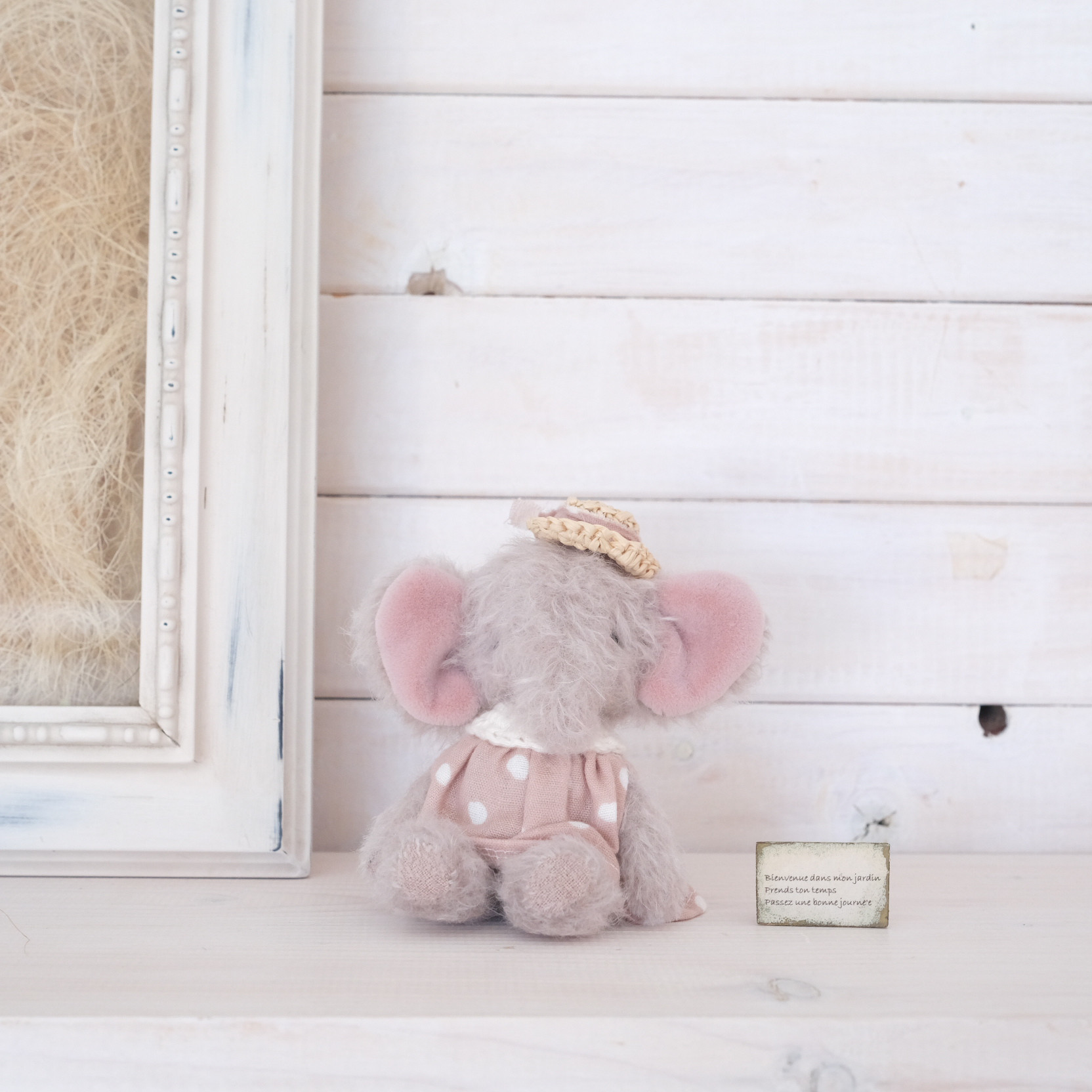 ハットがお似合いのぞうさん　ぞうのぬいぐるみ　ぬいぐるみ　テディベア