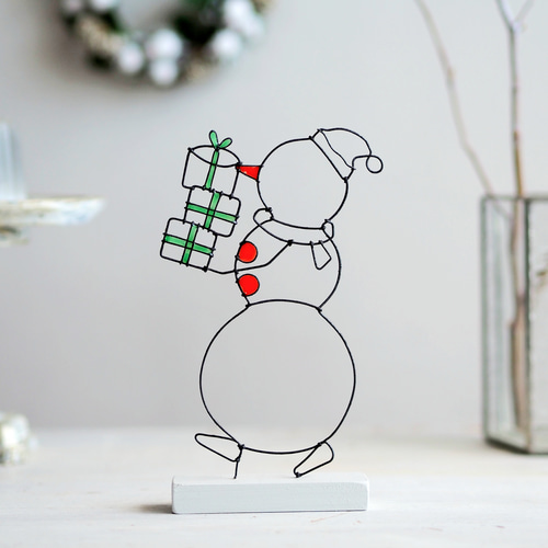 走る雪だるま｜ワイヤーアート｜街のクリスマス｜大人も楽しめる冬の