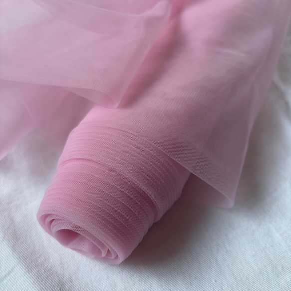 【幅広150cm】ソフトチュール生地 ピンク｜なめらかでやわらかなチュール／ウェディング・背景布・衣装づくり 1枚目の画像