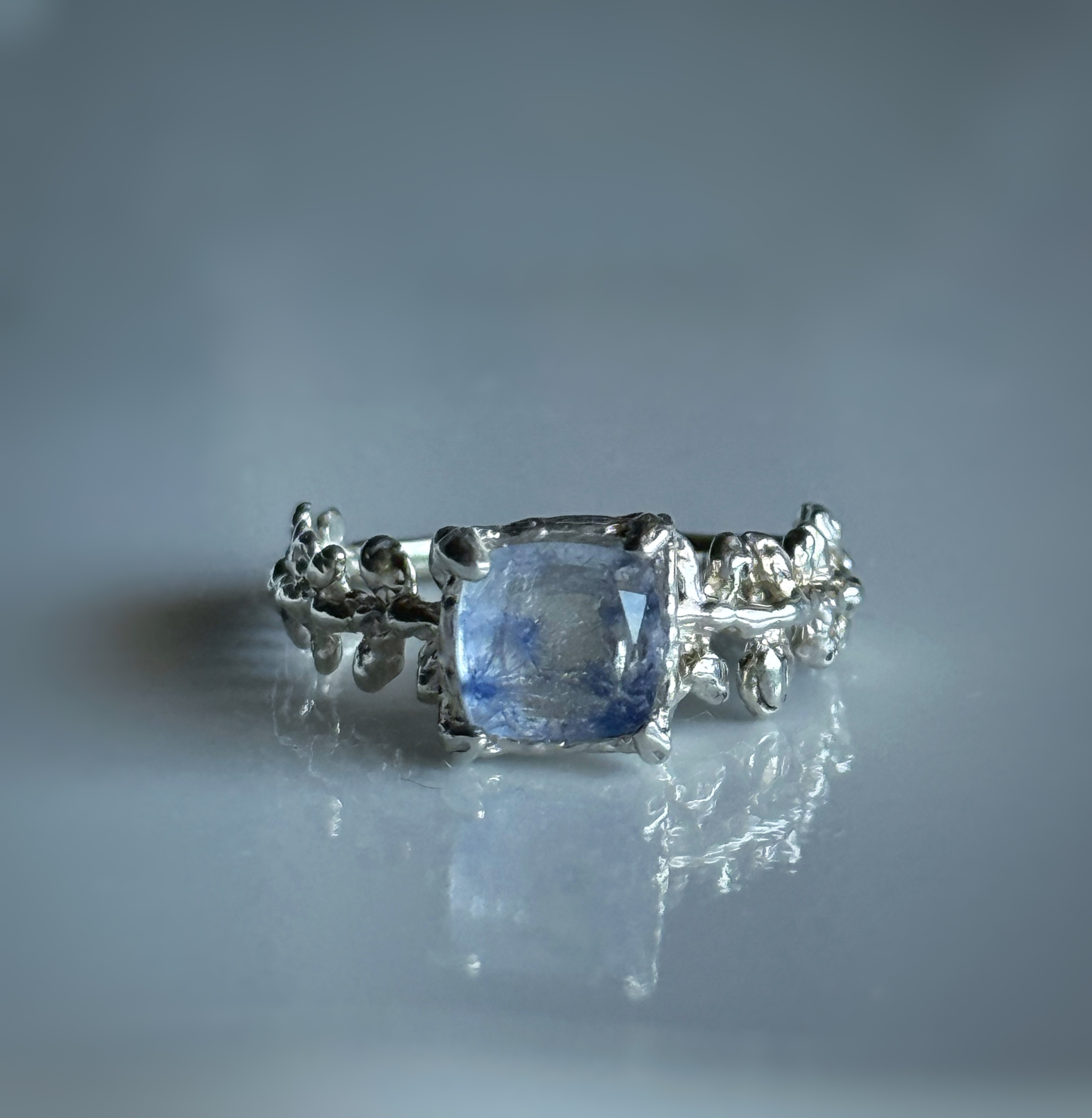 デュモルチェライトインクォーツ　リング/sv925