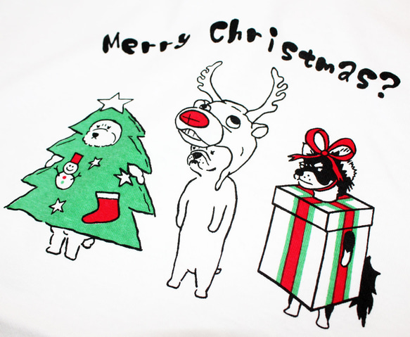 やる気のない犬たちのクリスマスパーティー　スウェット 4枚目の画像