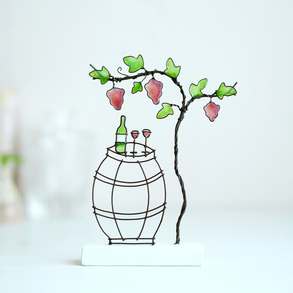 ワイン香る小さな風景|ワイヤーアート|インテリアオブジェ その他