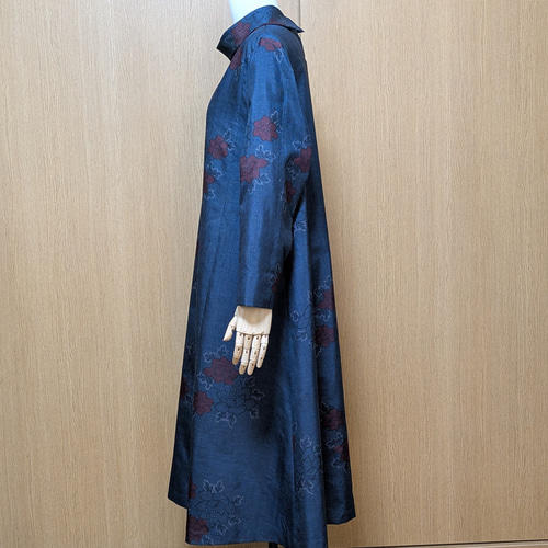 SOLD 着物リメイク ワンピース 大島紬 L〜LL ワンピース さらあお 通販