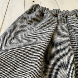 □新作大人気‼️コットンツイード千鳥格子バルーンパンツ　黒エクリュ/黒グレー★ポケット有　丈調整可能　受注製作 13枚目の画像