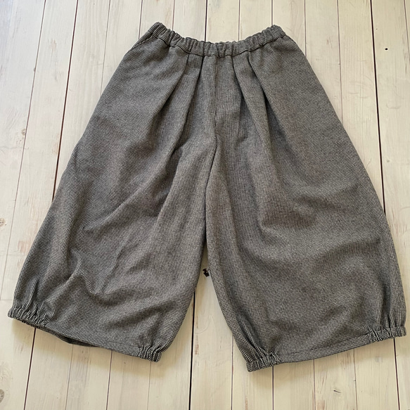 □新作大人気‼️コットンツイード千鳥格子バルーンパンツ　黒エクリュ/黒グレー★ポケット有　丈調整可能　受注製作 11枚目の画像