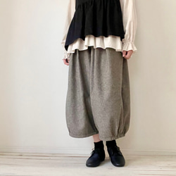 □新作大人気‼️コットンツイード千鳥格子バルーンパンツ　黒エクリュ/黒グレー★ポケット有　丈調整可能　受注製作 8枚目の画像