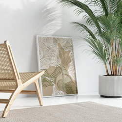 アートポスター 抽象ライン 波 曲線美 ナチュラルカラー ミニマルデザイン 北欧モダン 7枚目の画像