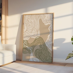 アートポスター 抽象ライン 波 曲線美 ナチュラルカラー ミニマルデザイン 北欧モダン 17枚目の画像