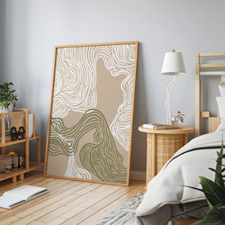 アートポスター 抽象ライン 波 曲線美 ナチュラルカラー ミニマルデザイン 北欧モダン 9枚目の画像
